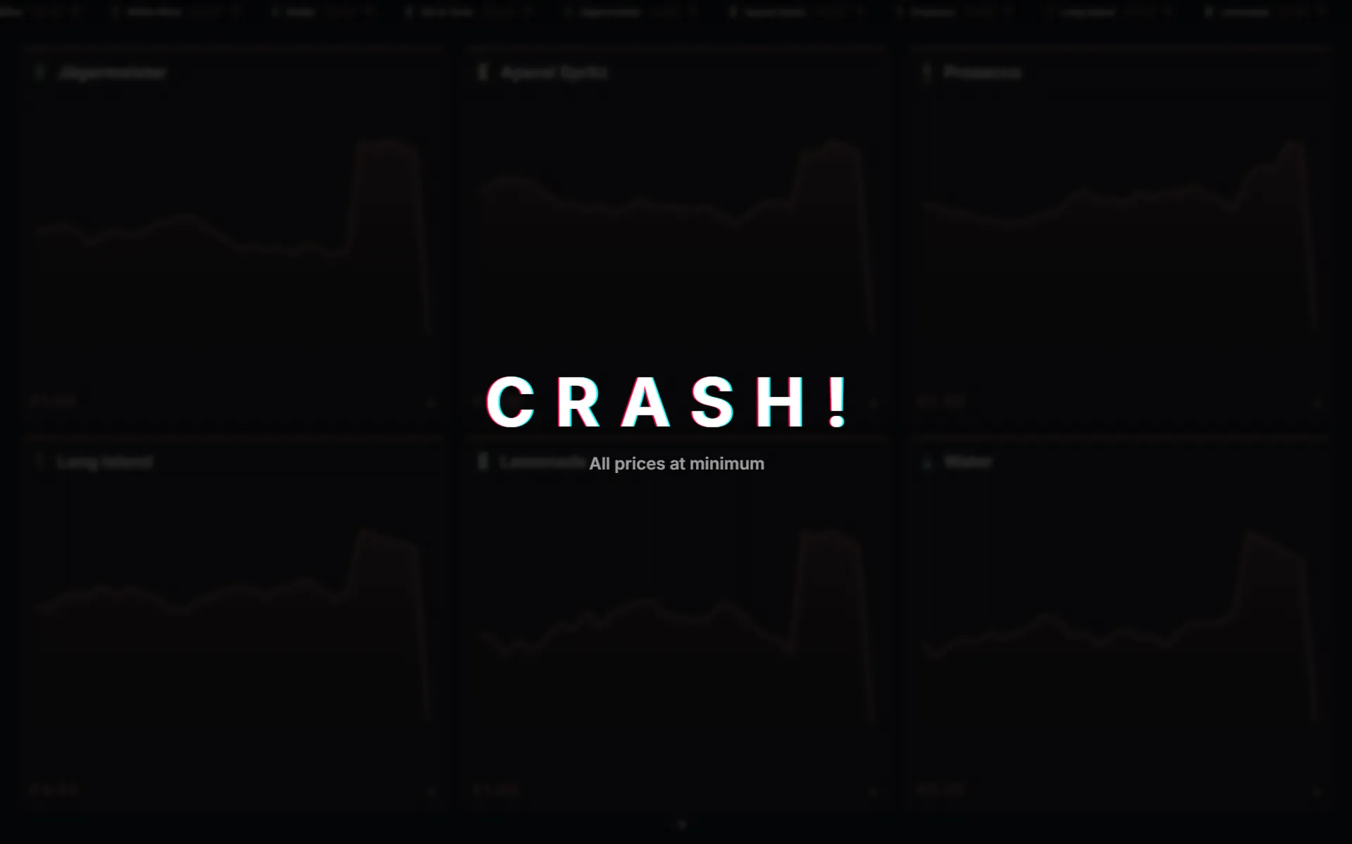 Partybroker Clientscreen im CRASH!-Moment