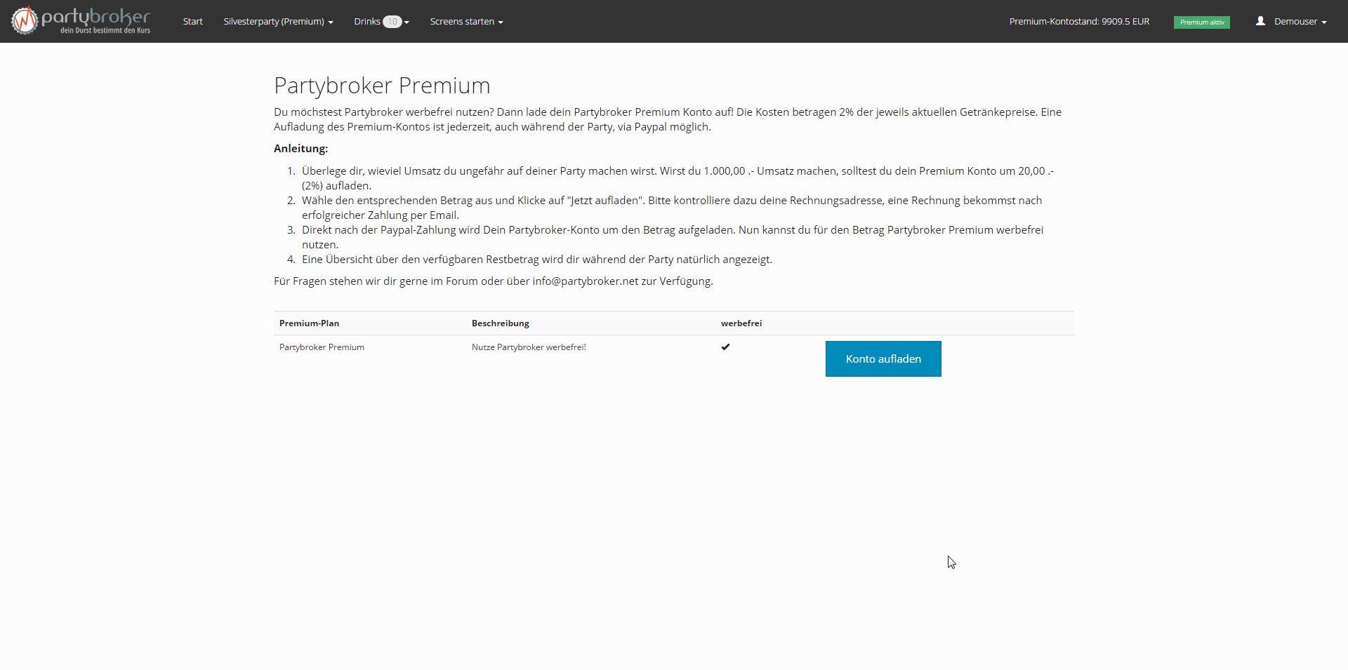 Partybroker Premium buchen