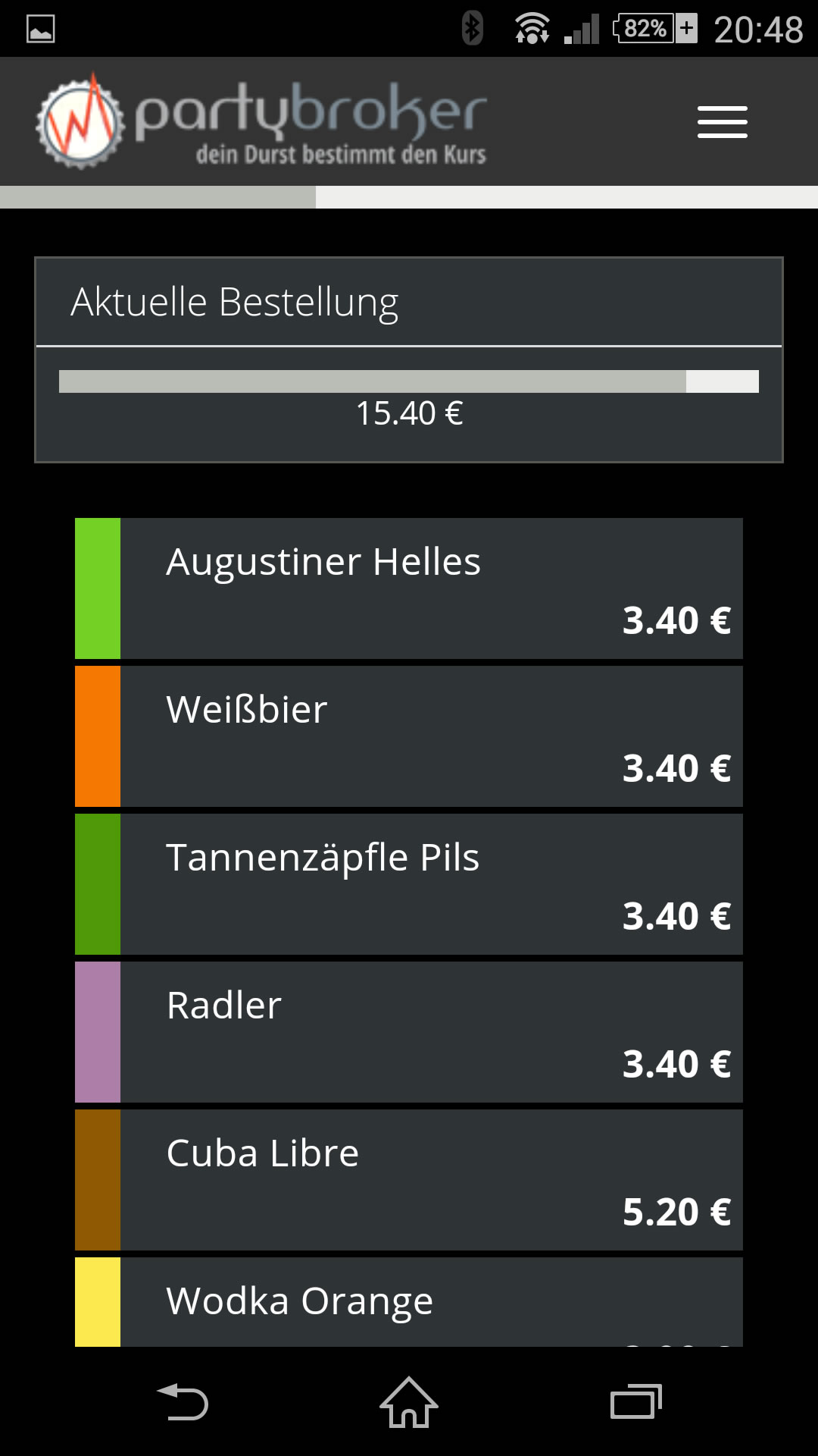 Bar screen for cell phone and tablet